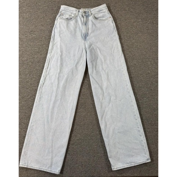 Levis Premium High Loose Jeans Womens 27 Light Wash W27 L31 Wide Leg High Rise - Picture 2 of 12